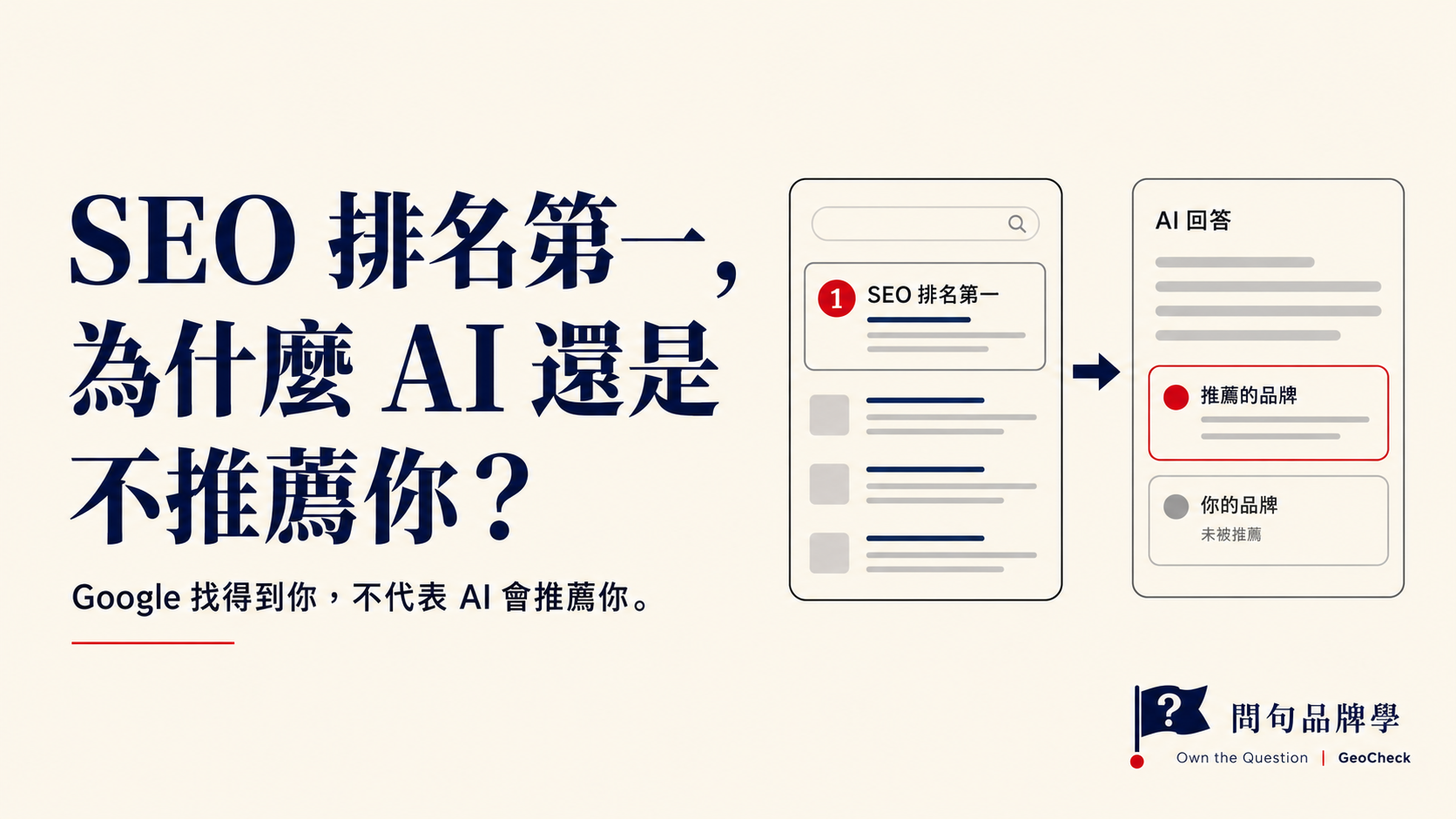 SEO 排名第一,為什麼 AI 還是不推薦你?